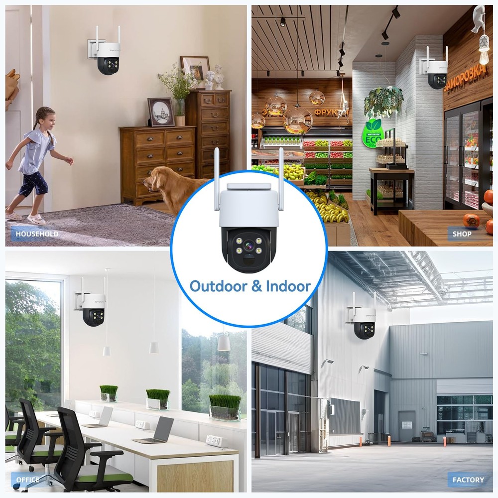 Solar Security Camera Outdoor Wireless NVR Security Kit, 4PCS 360° WiFi Secur...