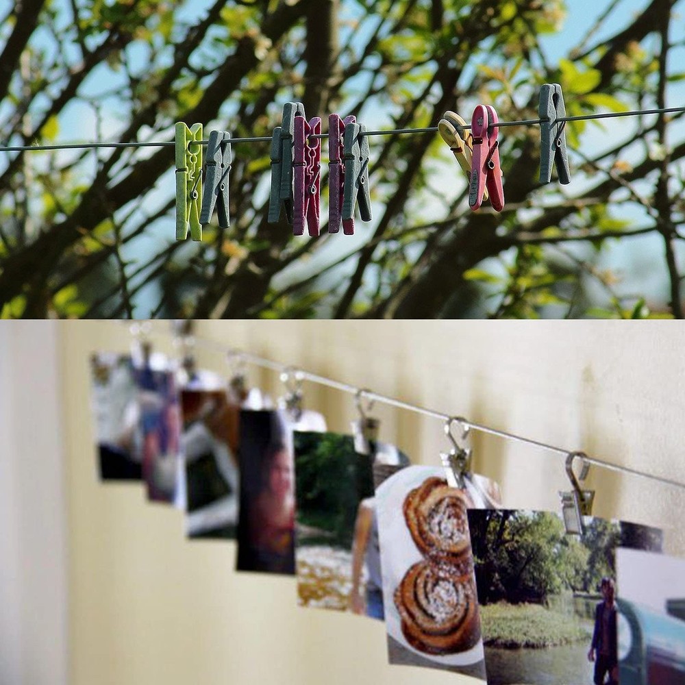 6 Pack Picture Rail Hooks and Wire Hanging System, 6.5 Ft Wire Cables, Adjust...