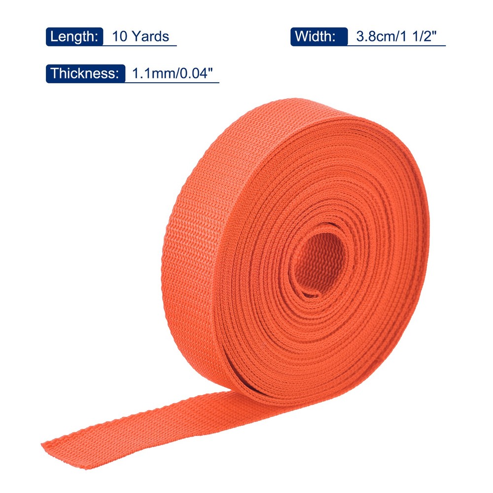 Lightweight Polypropylene Webbing Strap 3.8cm 10 Yard Orange