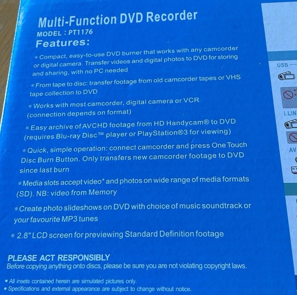 Pegasus DVD Recorder Multifunction DVD Recorder NEW in Box