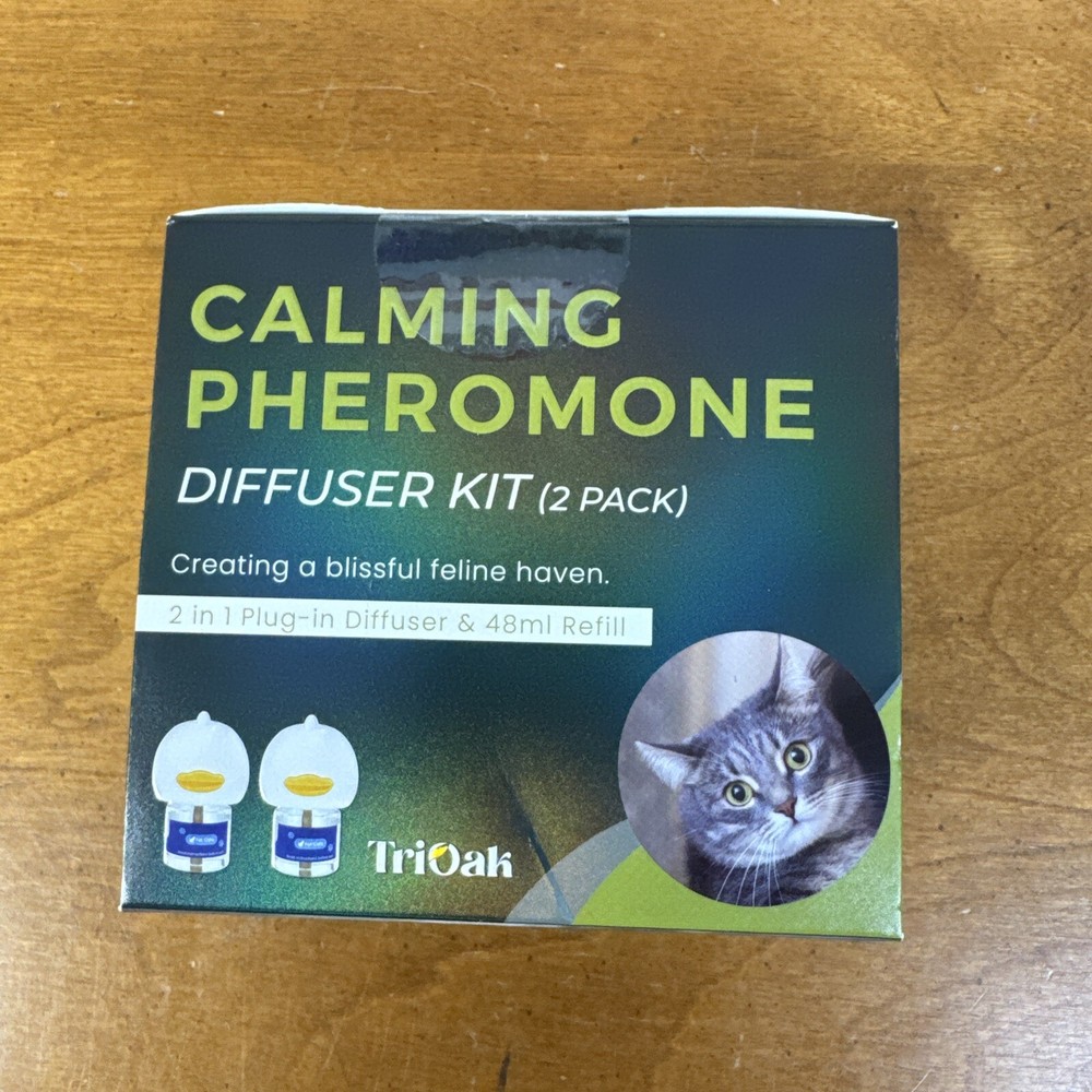 TriOak Cat Calming Diffuser Kit 2 in 1 Anxiety Relief, Pheromone Diffuser 2 Pack