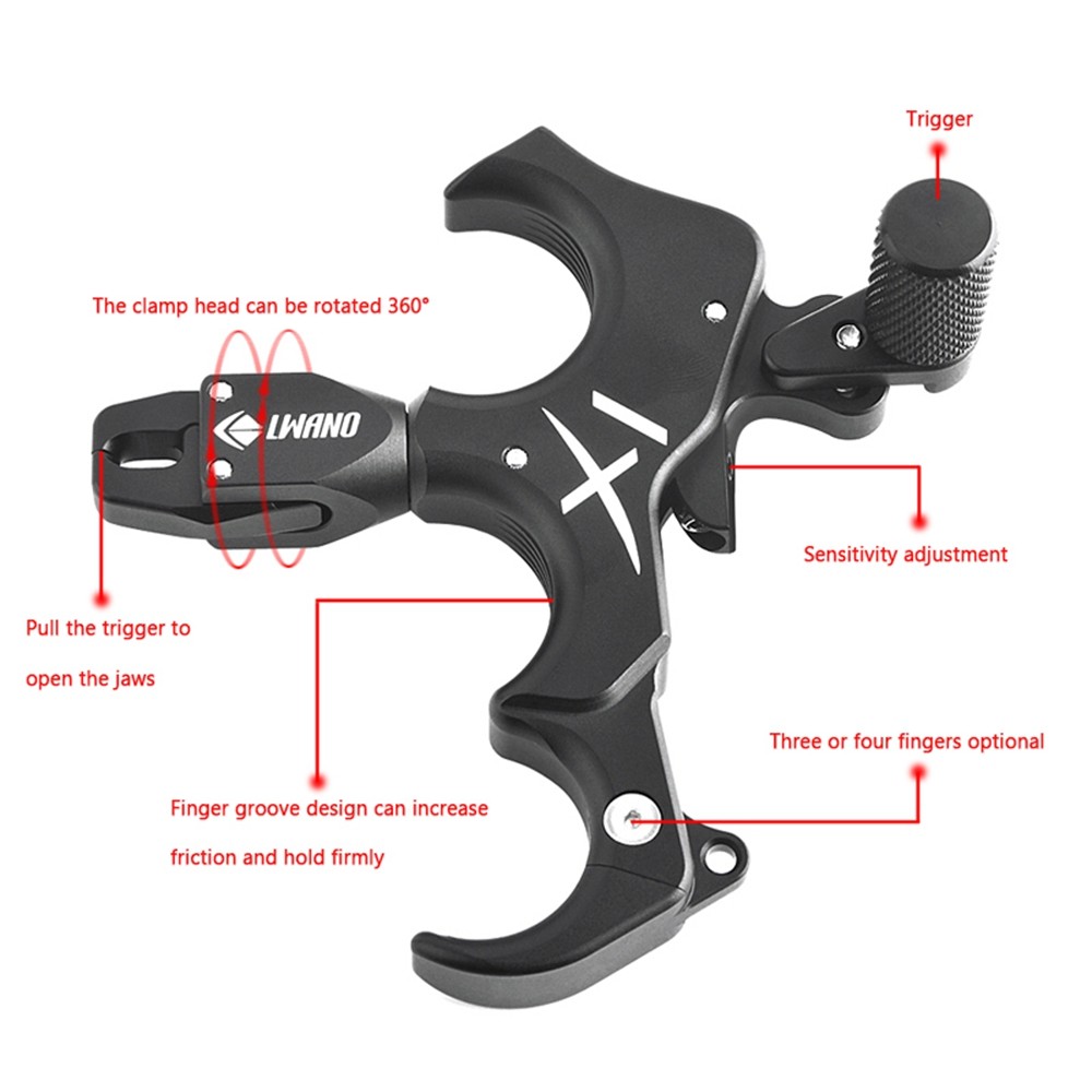 Compound Bow Release Aids 3/4 Finger Thumb Trigger Caliper Interchangeable Grip