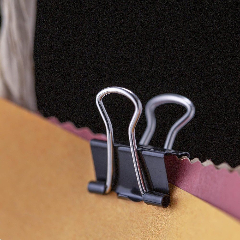 Black Heavy-Duty Mini Binder Clips – 144 Count for Secure Document Organization