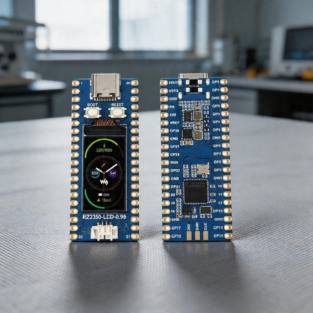 RP2350 Development Board with 0.96 inch IPS LCD and Dual Core Processing for Pi