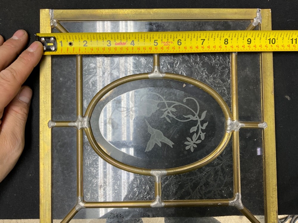 Lead glass panel 10" x 10" hummingbird