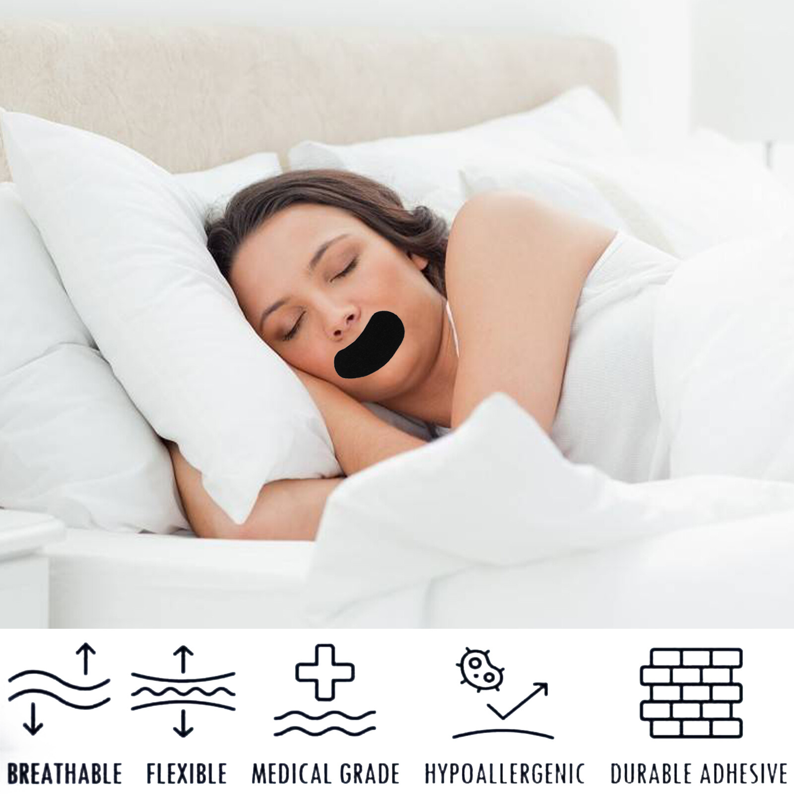 100pcs Mouth Patch Tape Strip Advanced Gentle for Better Nose Improved Breathing