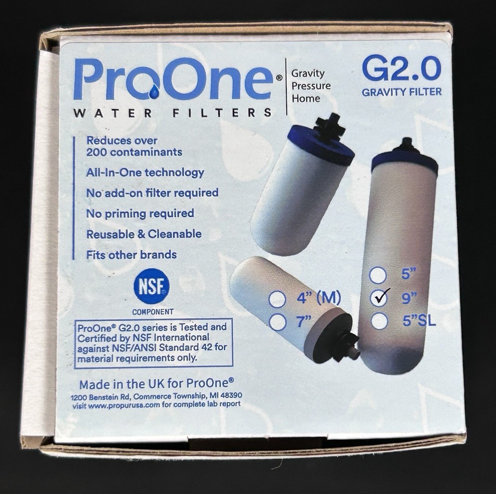 2 Pack ProOne G2.0 Gravity Water Filter 9-inch
