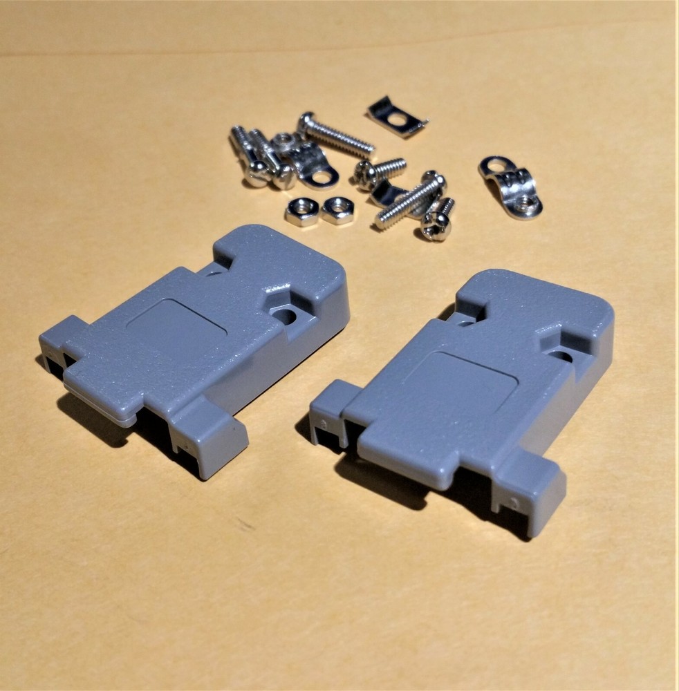 3 Pieces L-Com SDC9G DB-9 (DB-15 HD) Gray Plastic Back-shell with Hardware