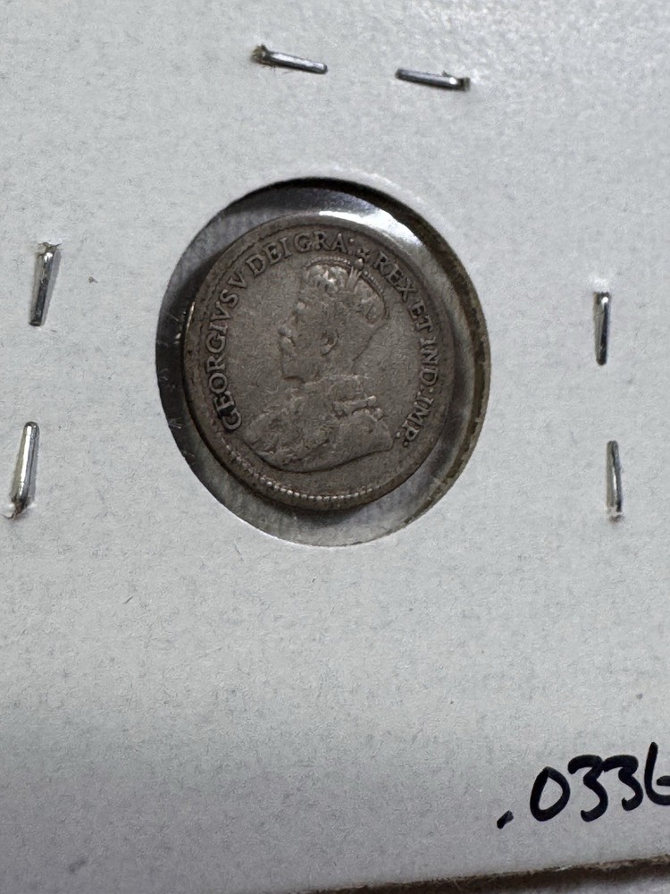 1914 Canada 5 Cents Silver Coin Cleaned
