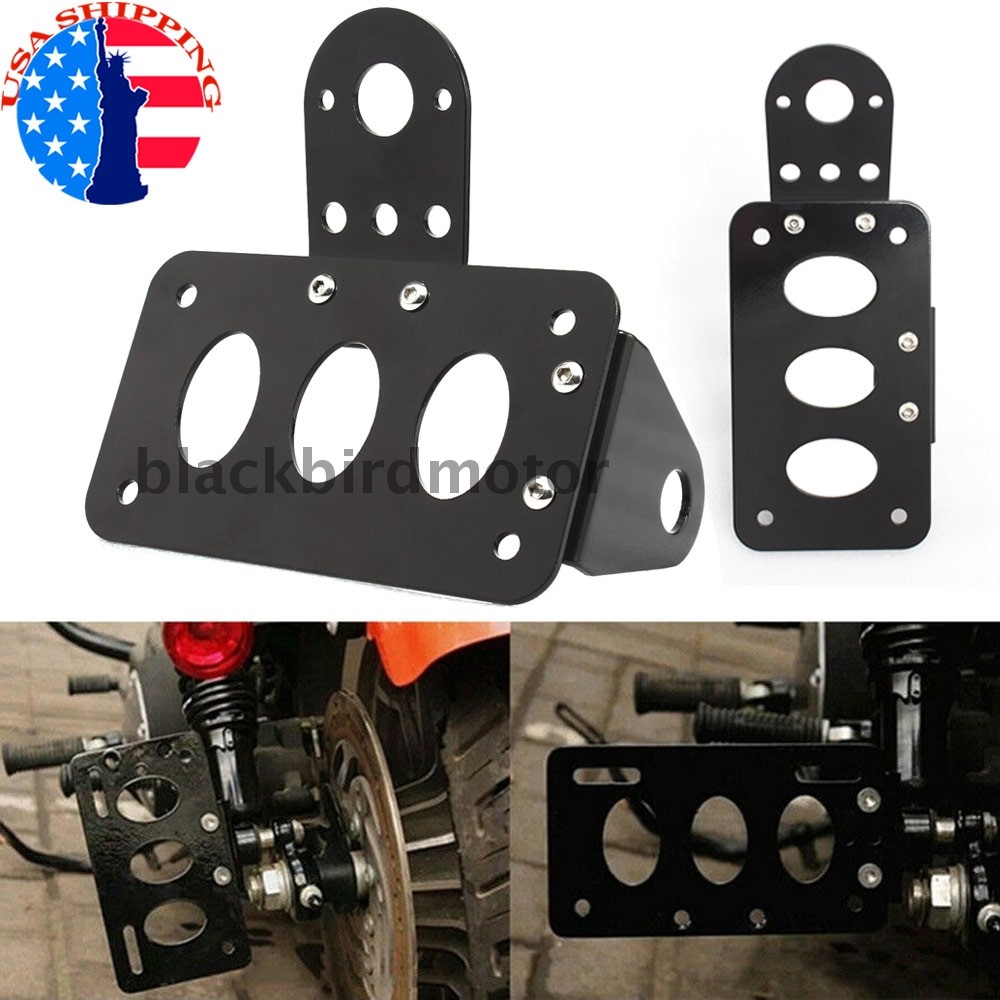 Motorcycle Side Mount License Plate Bracket Holder For Harley Touring Road King