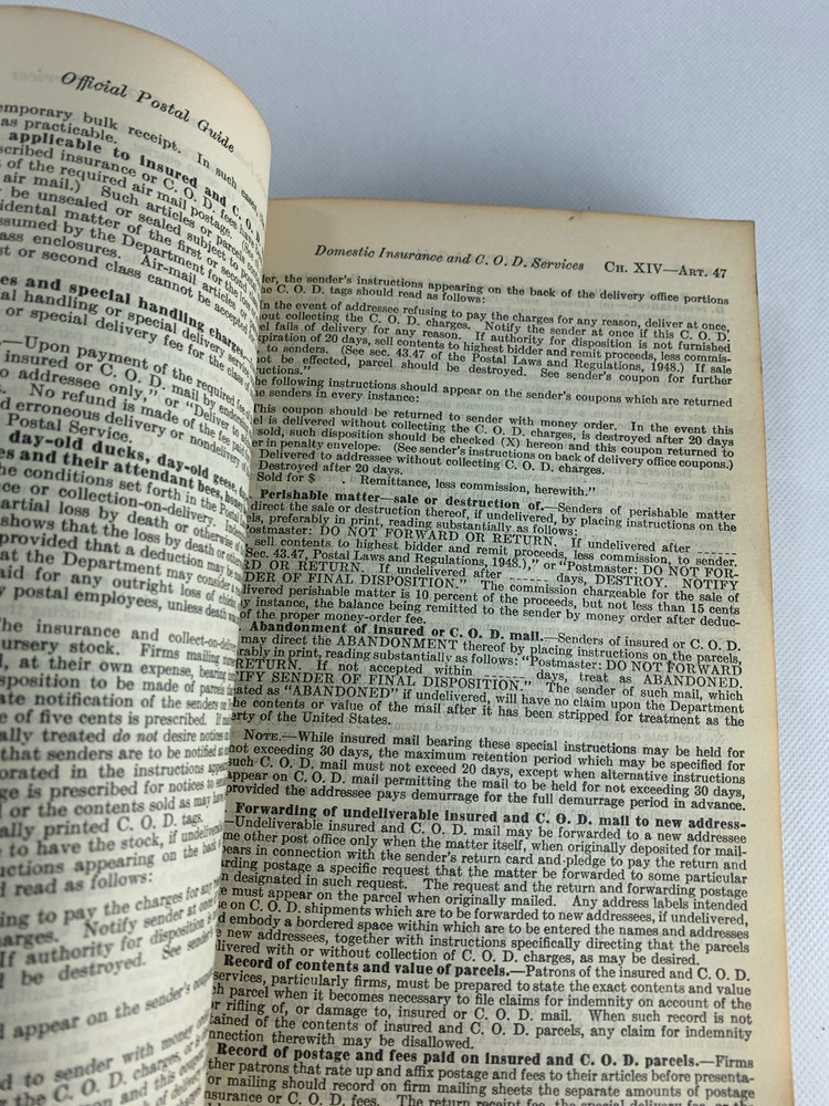 July, 1949 - United States Official Postal Guide Part 1 - B1