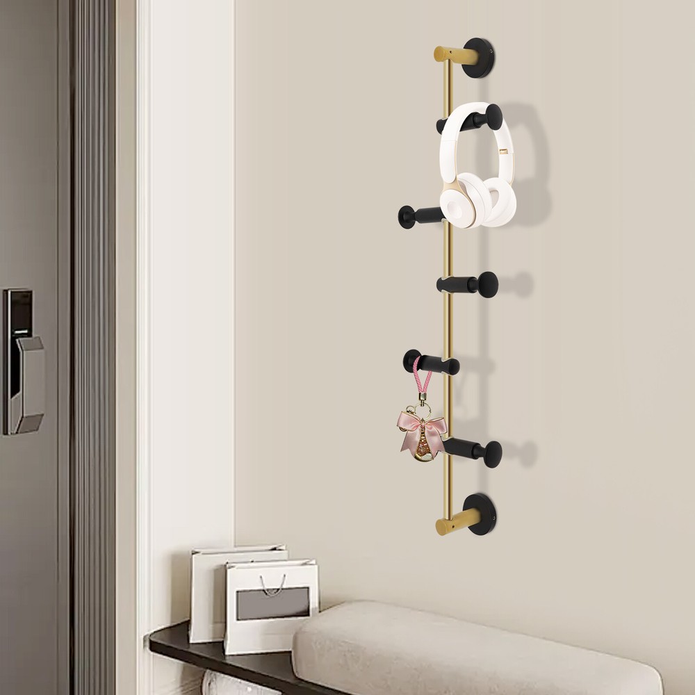 Coat Rack with 5 Adjustable Hooks Wall Mounted Vertical Coat Rack Coat Rack