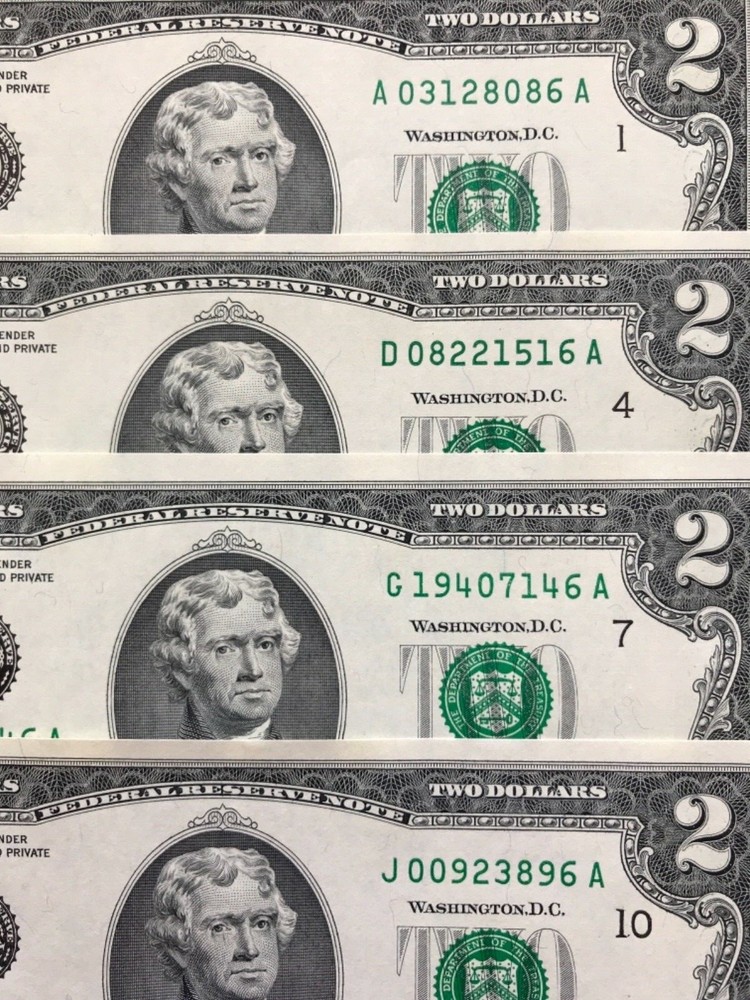 2003 A $2 TWO DOLLAR BILL ( 12 District full set ) UNCIRCULATED