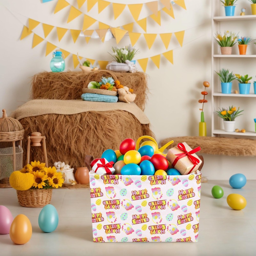 ASKETAM Large Empty Easter Basket for Kid Baby Rectangular Cute Easter Gift B...