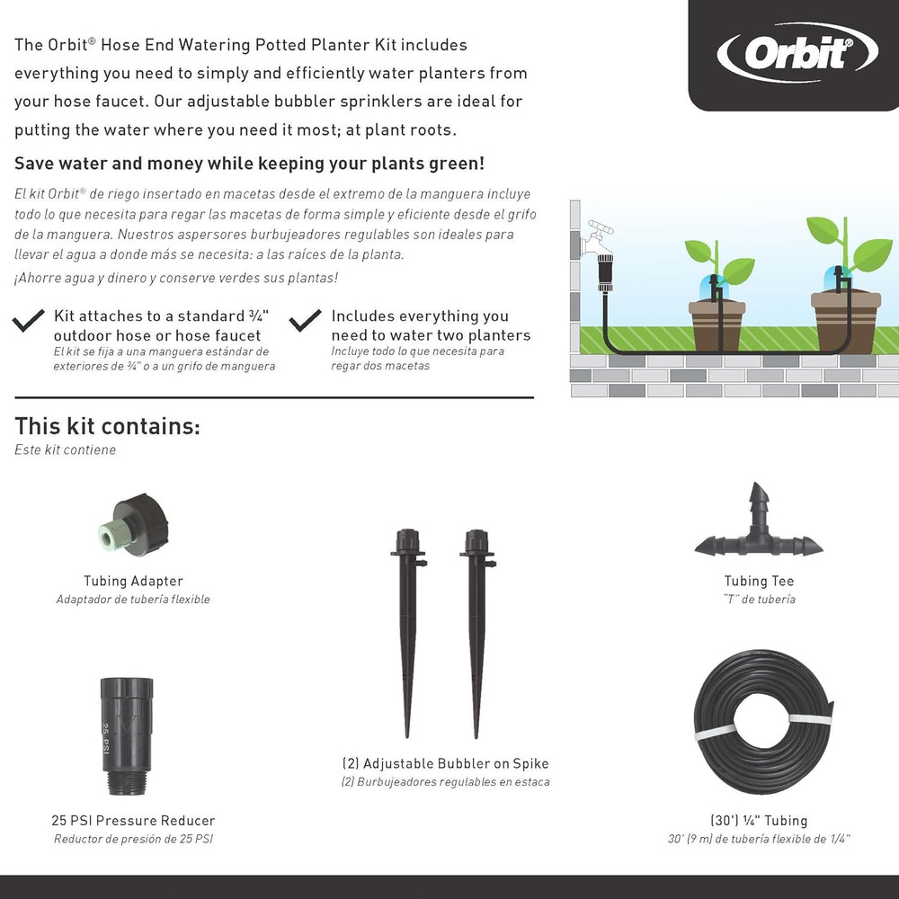 56309 Planter Drip Irrigation Kit - 30Ft Complete Watering System with Adjustabl