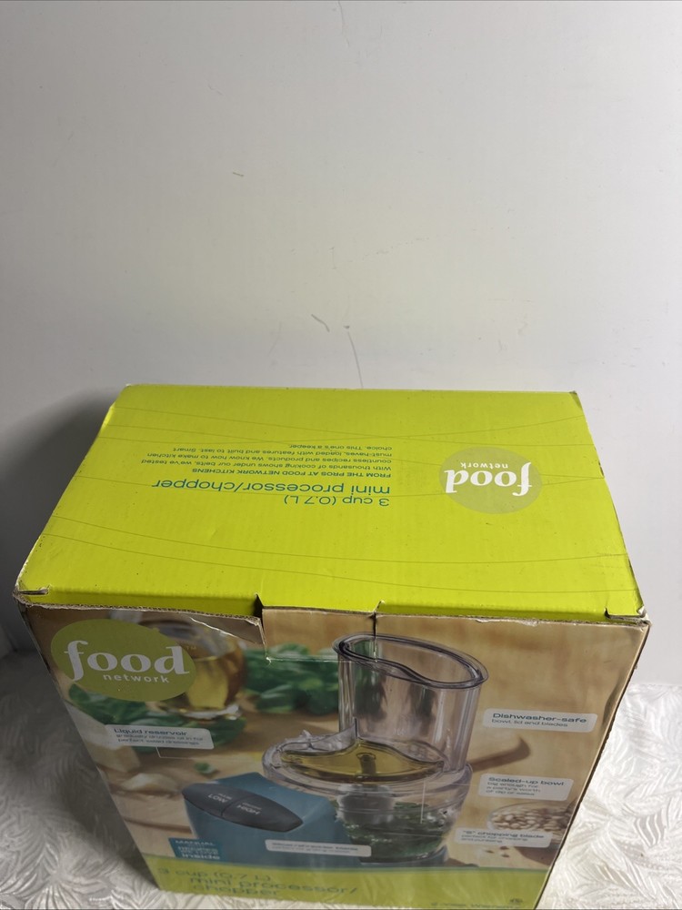 Food Network 3 Cup Mini Processor/Chopper Complete Set New