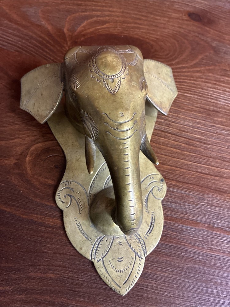 Brass Elephant Door Knocker 7”x5”