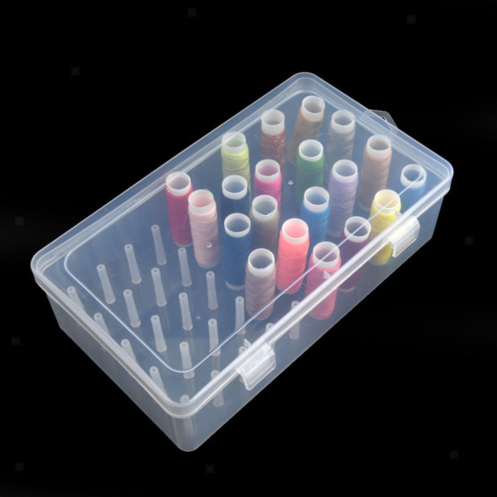 Sewing Thread Storage Box Sewing Box Transparent Empty Spool Thread Holder