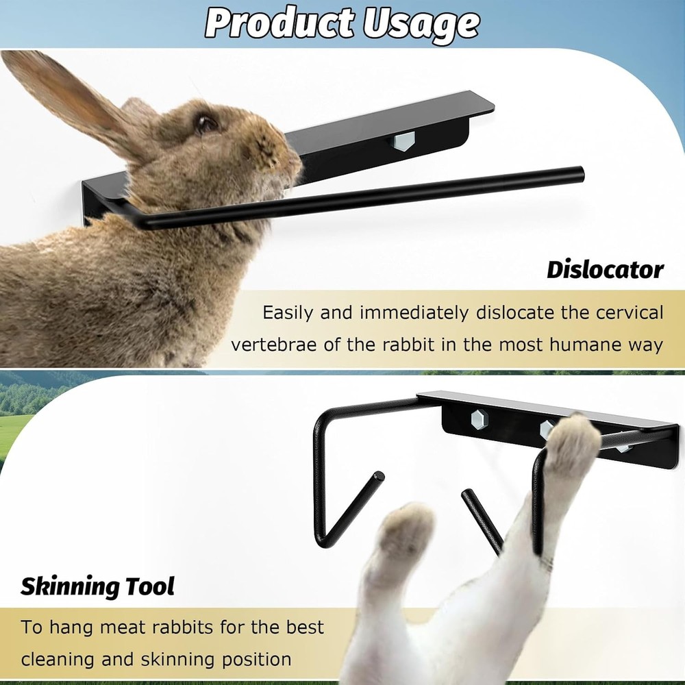 Rabbit Dislocator Skinning Tool Set, Cervical Dislocation Tool, Heavy Metal M...