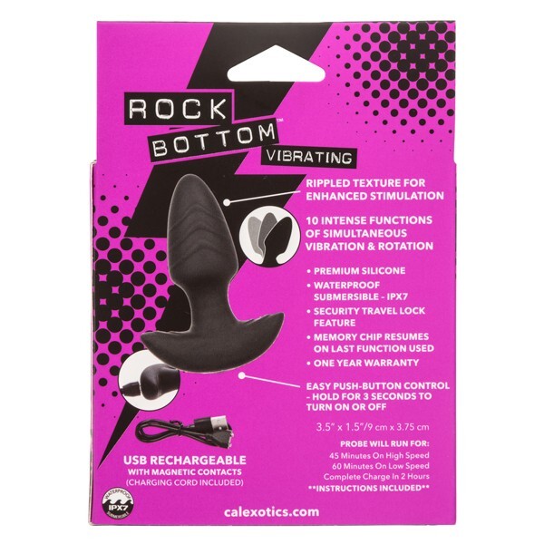 CalExotics Rock Bottom Vibrating Rotating Butt Plug Probe Black