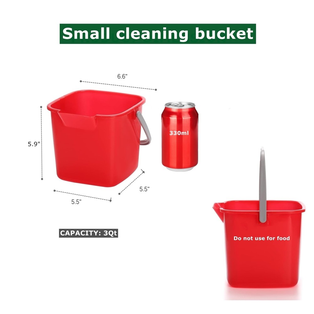4 Pack Sanitizing Buckets, 3 Quart Square Sanitizing Bucket, Stackable Small ...