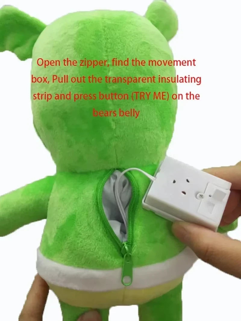 NEW Gummy Bear Plush Green Singing Bear Toy Christmas Celebration Props Toys