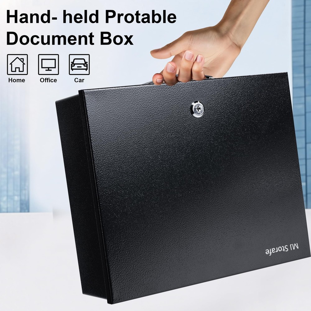 Fireproof Document with Key Lock & Fireproof Money Bag, Large Safe Storage fo...