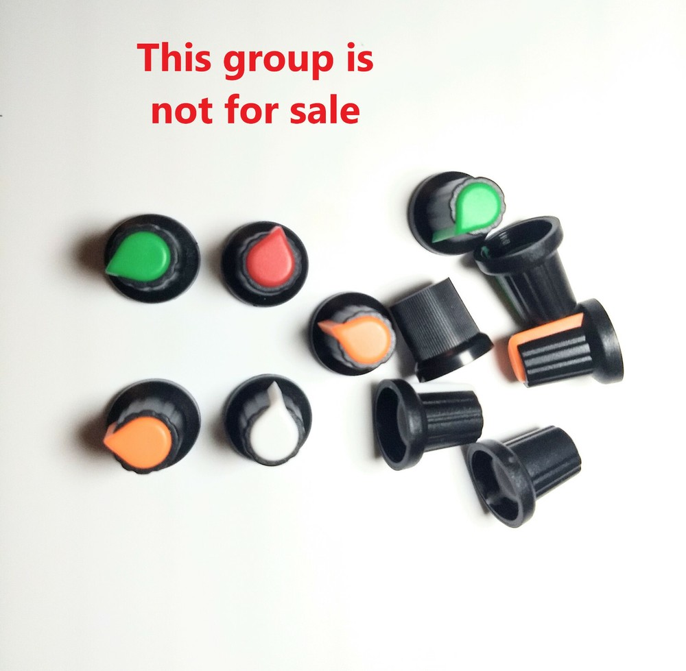 4x 6mm Shaft Hole Plastic Threaded Knurled Potentiometer New Knobs Cap KIT