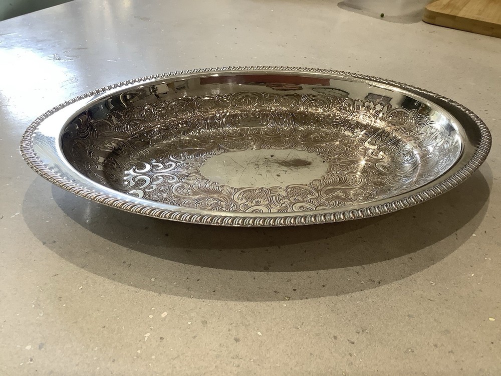 Georgian Style Serving Dish Silver Plate on Copper.