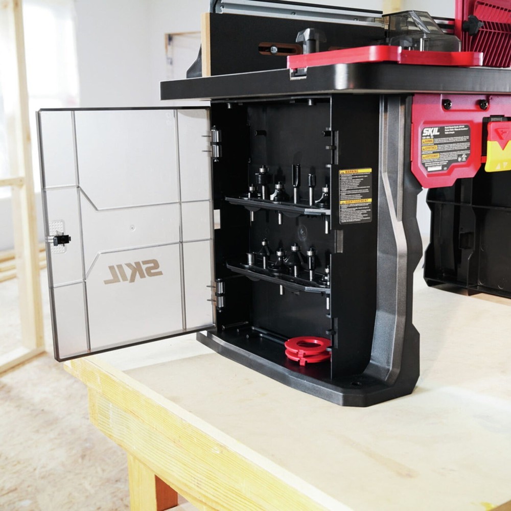 Benchtop Portable Router Table Dual Sided Integrated Bit Storage 2 Featherboards