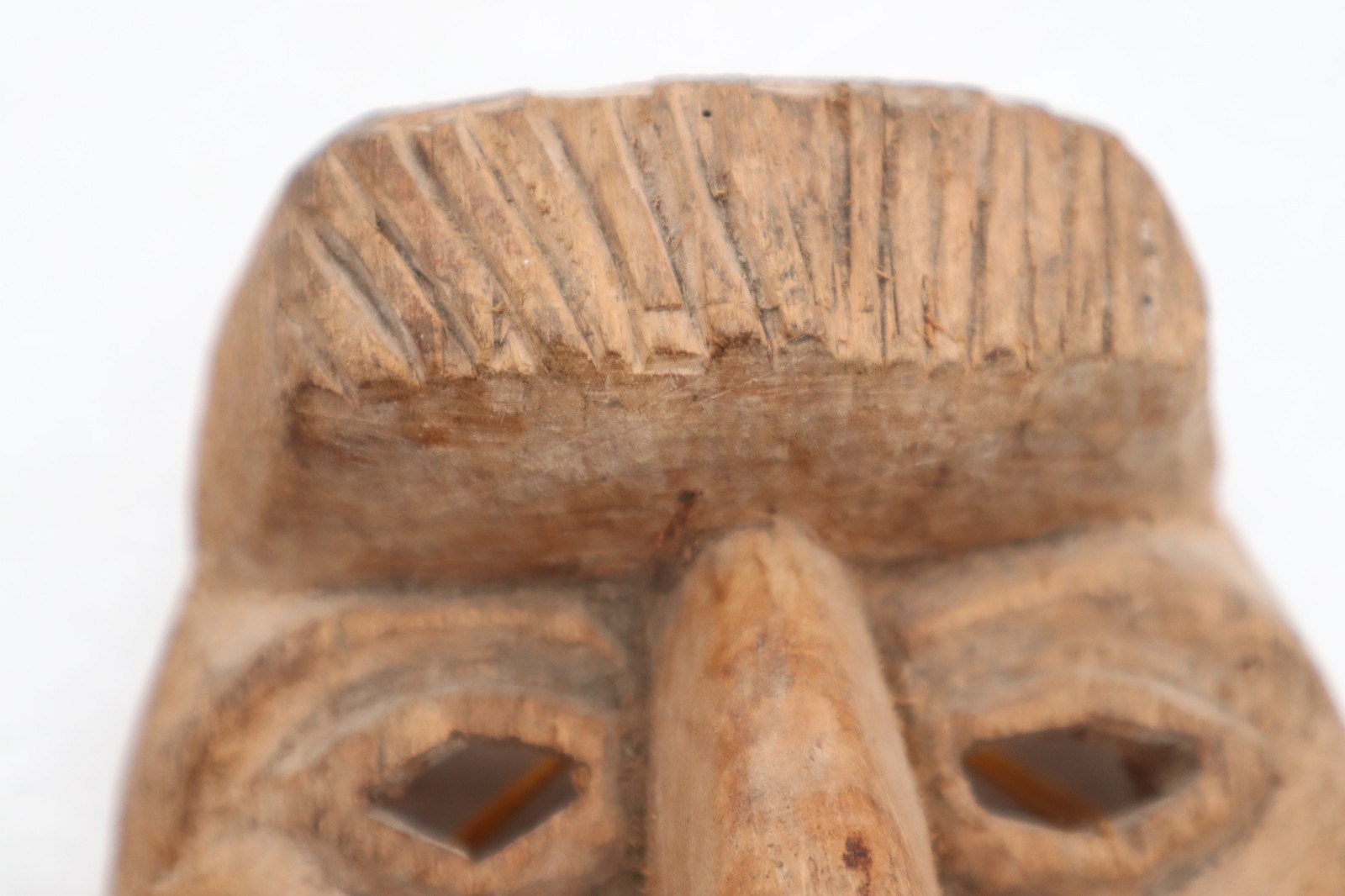 ATQ Guatemalan folks art Hand Carving Wood Mask Mayan Conquest Dancing Mask 8.75