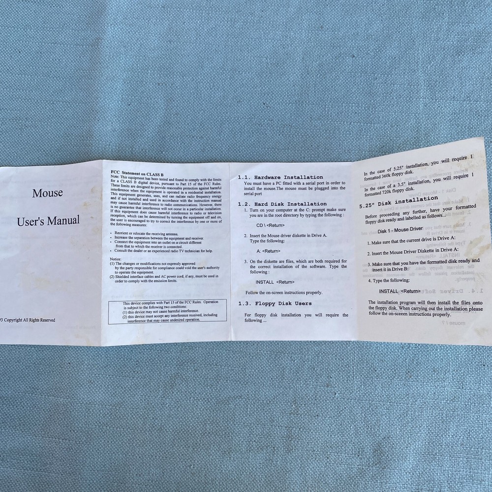 Key Mouse Procorp Utilities Drivers Software Disk 5.25” Floppy Vintage PC Comput