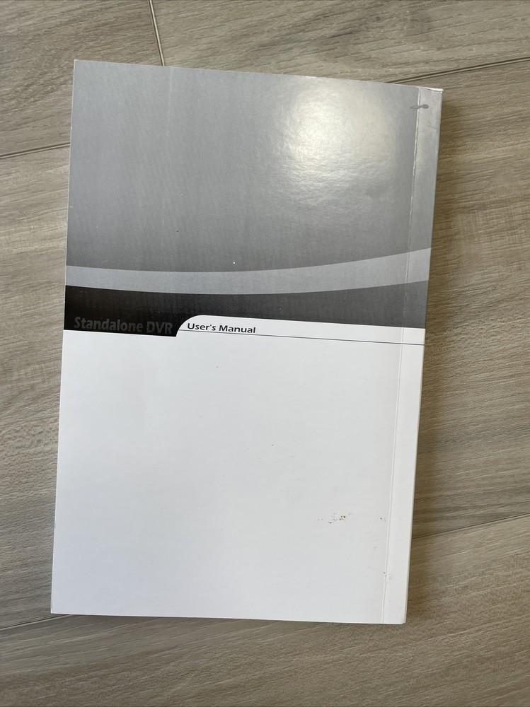 Standalone DVR 4Ch User's Manual