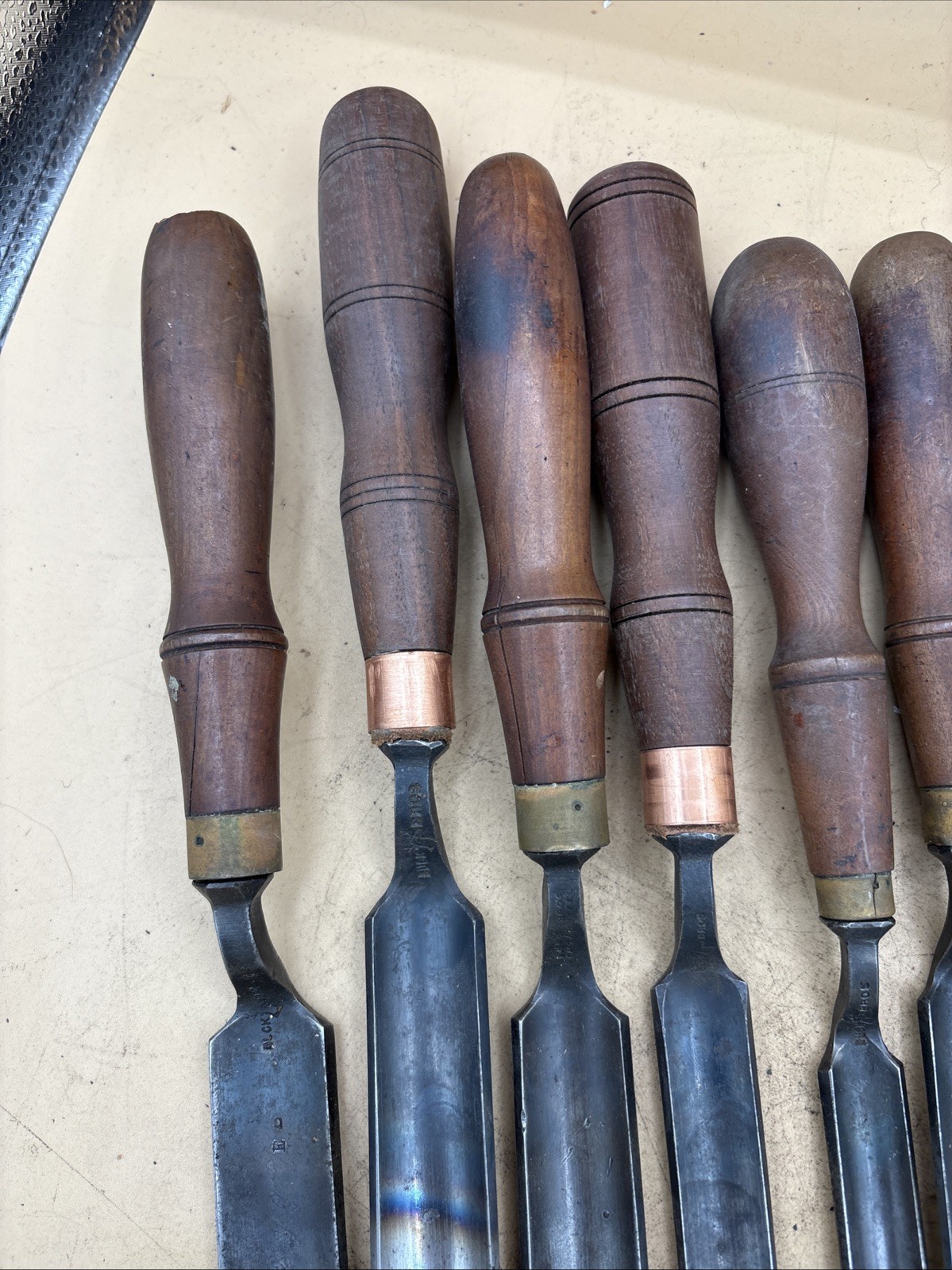 Buck Bros Vintage Lot of 8 Crank Neck Gouge Chisels Wood Carving