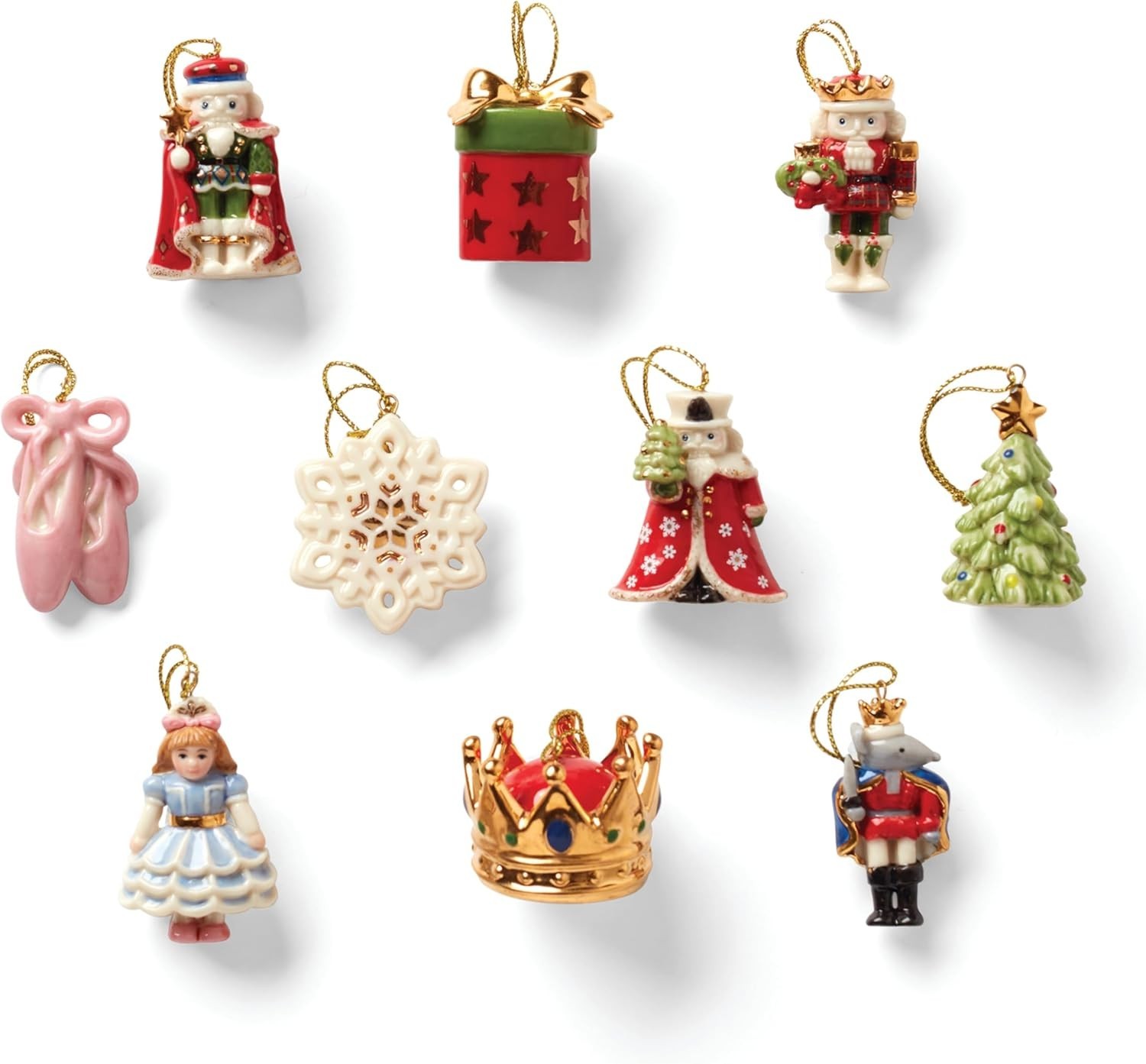Lenox 893635 The Nutcracker 10-Piece Ornament Set, Multicolor, Christmas