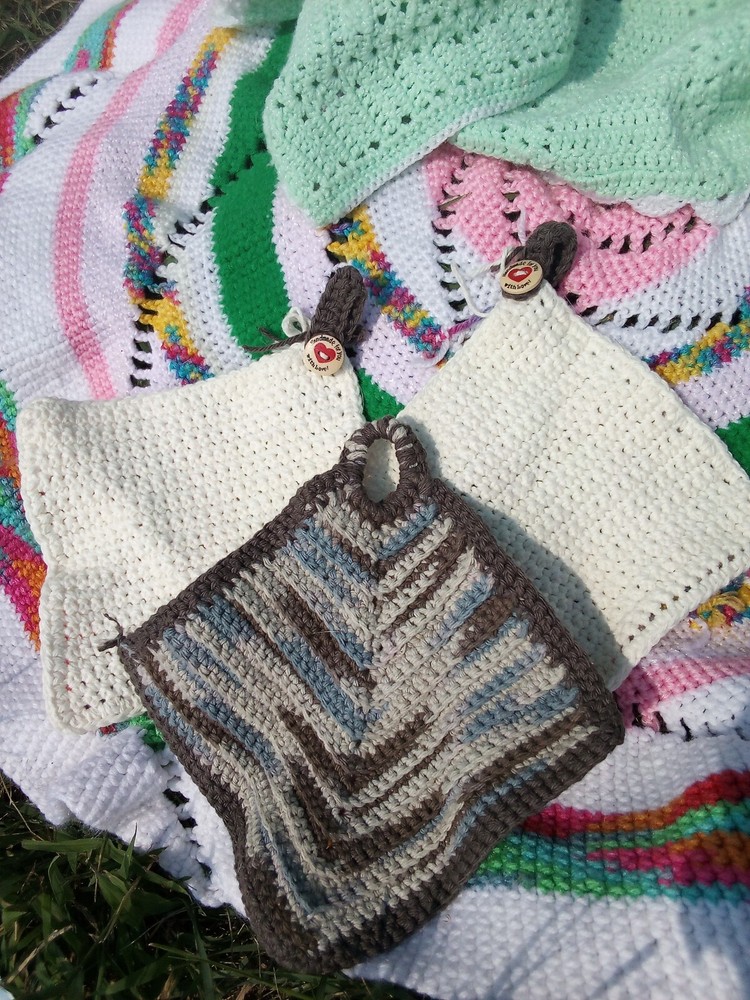 crochet pot holders new hand made