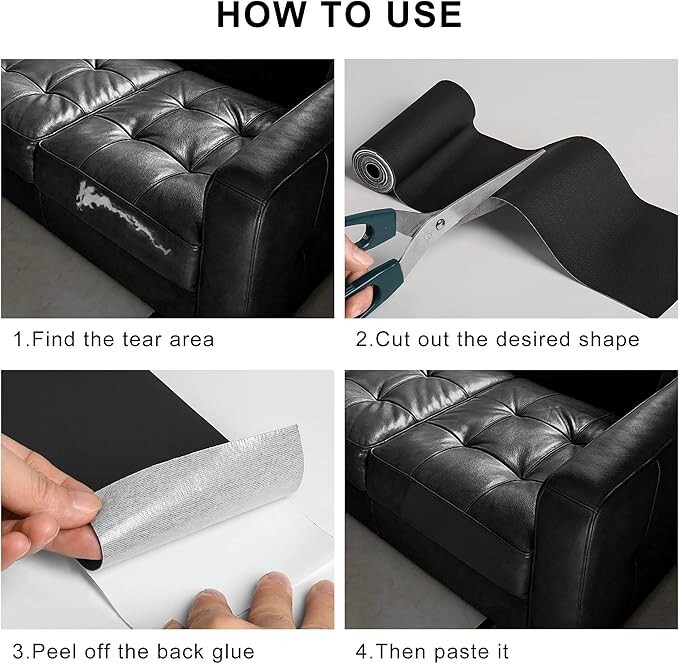 Self-Adhesive Leather Repair Patch for Car Seats Couch Sofa Chair Jacket Patch
