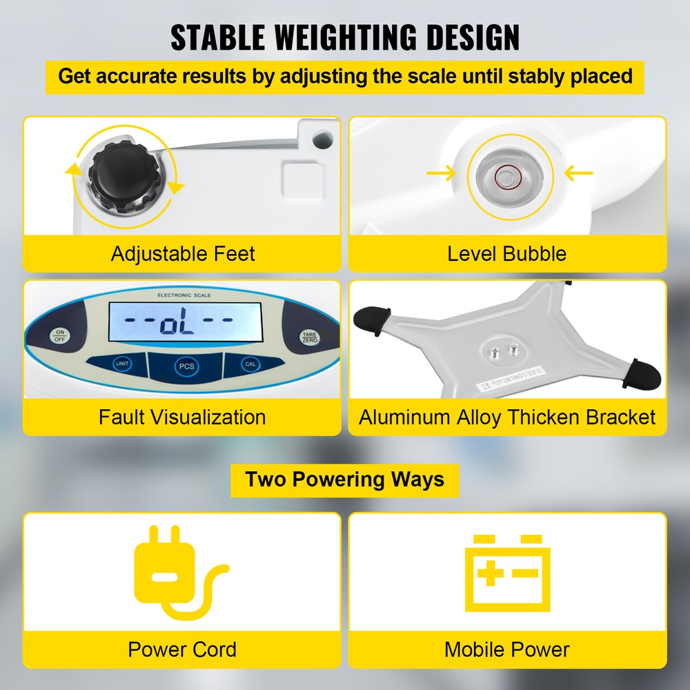 VEVOR Lab Analytical Balance Digital Precision Scale 5000g x 0.01g Precision