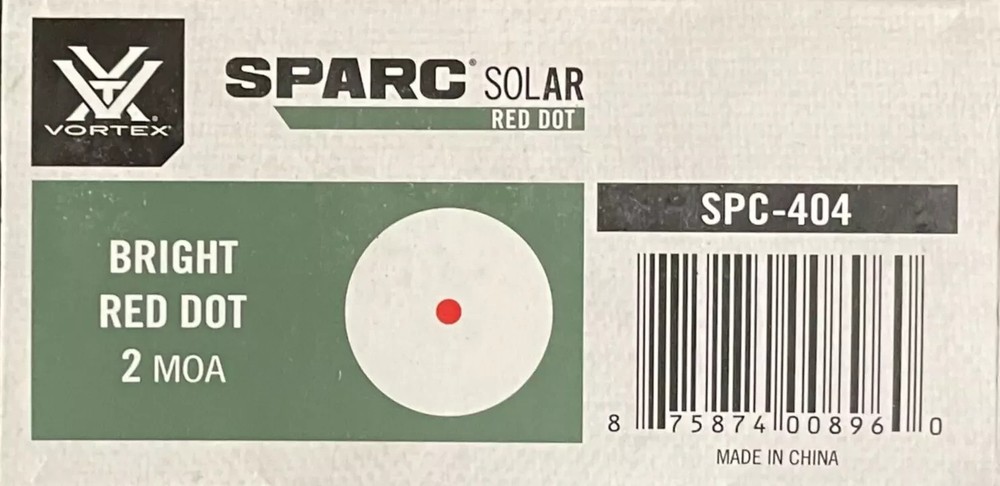 Vortex SPARC Solar Red 2 MOA Dot Sight - SPC-404 (New Sealed)