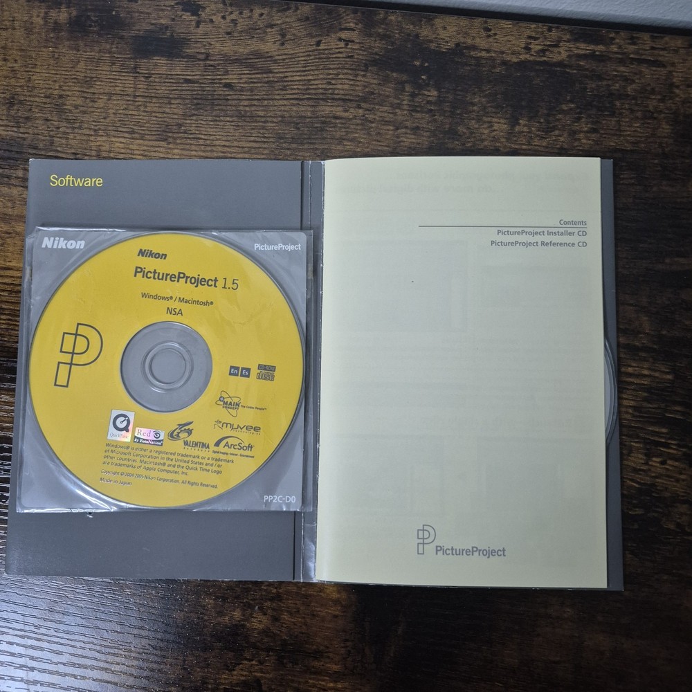 Nikon Picture Project 1.5 Windows & Mac CD-Rom & Reference Manual Disc - 2 Discs