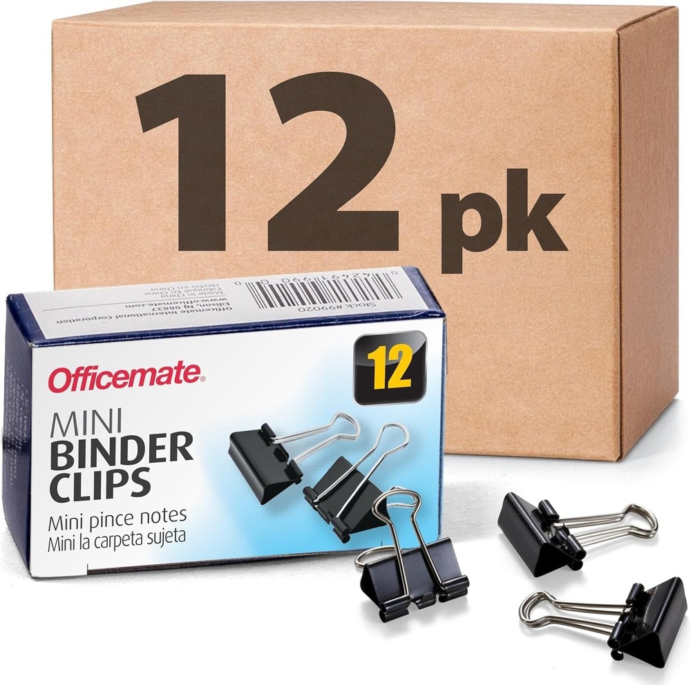 Black Heavy-Duty Mini Binder Clips – 144 Count for Secure Document Organization