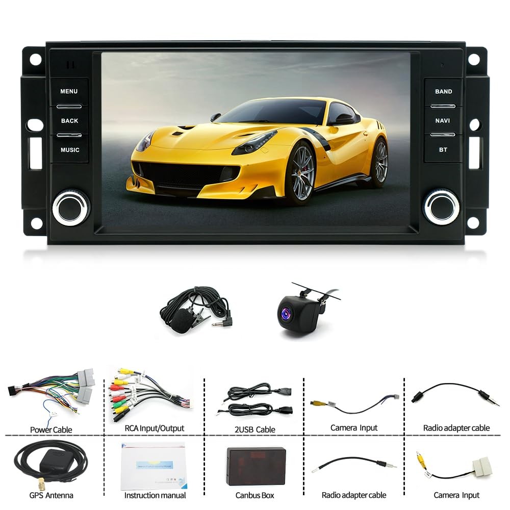 Android 14 Double Din Car Stereo 7 Touchscreen Wireless Carplay Android Auto