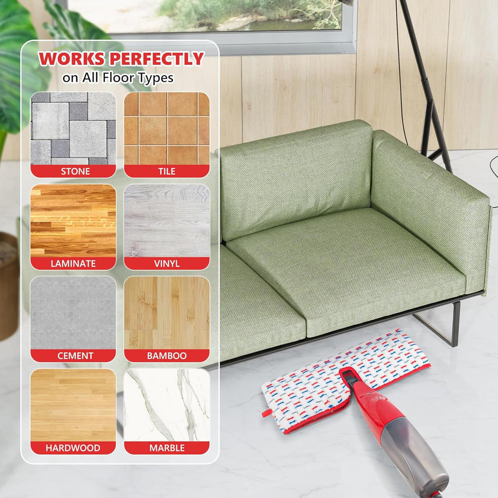 Microfiber Mop Pads Compatible with O-Cedar Promist MAX Spray Mop, Reusable Mop