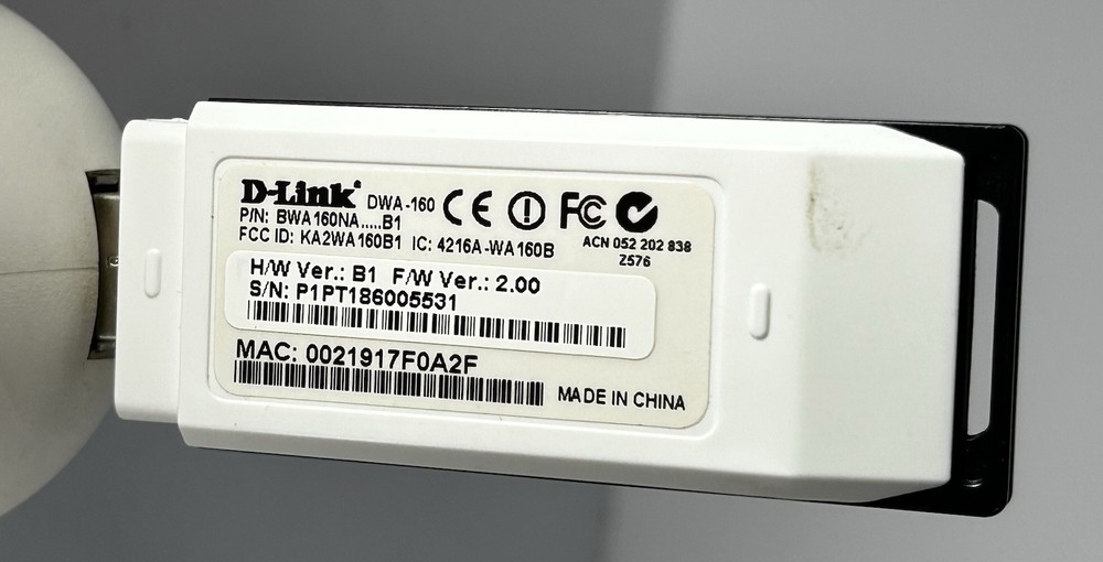 D-Link DWA-160 Wireless-N USB Adapter + USB Cradle