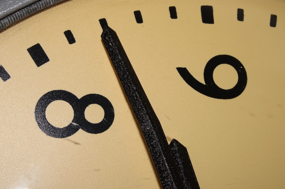 Simplex School Wall Clock Bubble Glass Ribbed Sides Untested Hard Wire As Is