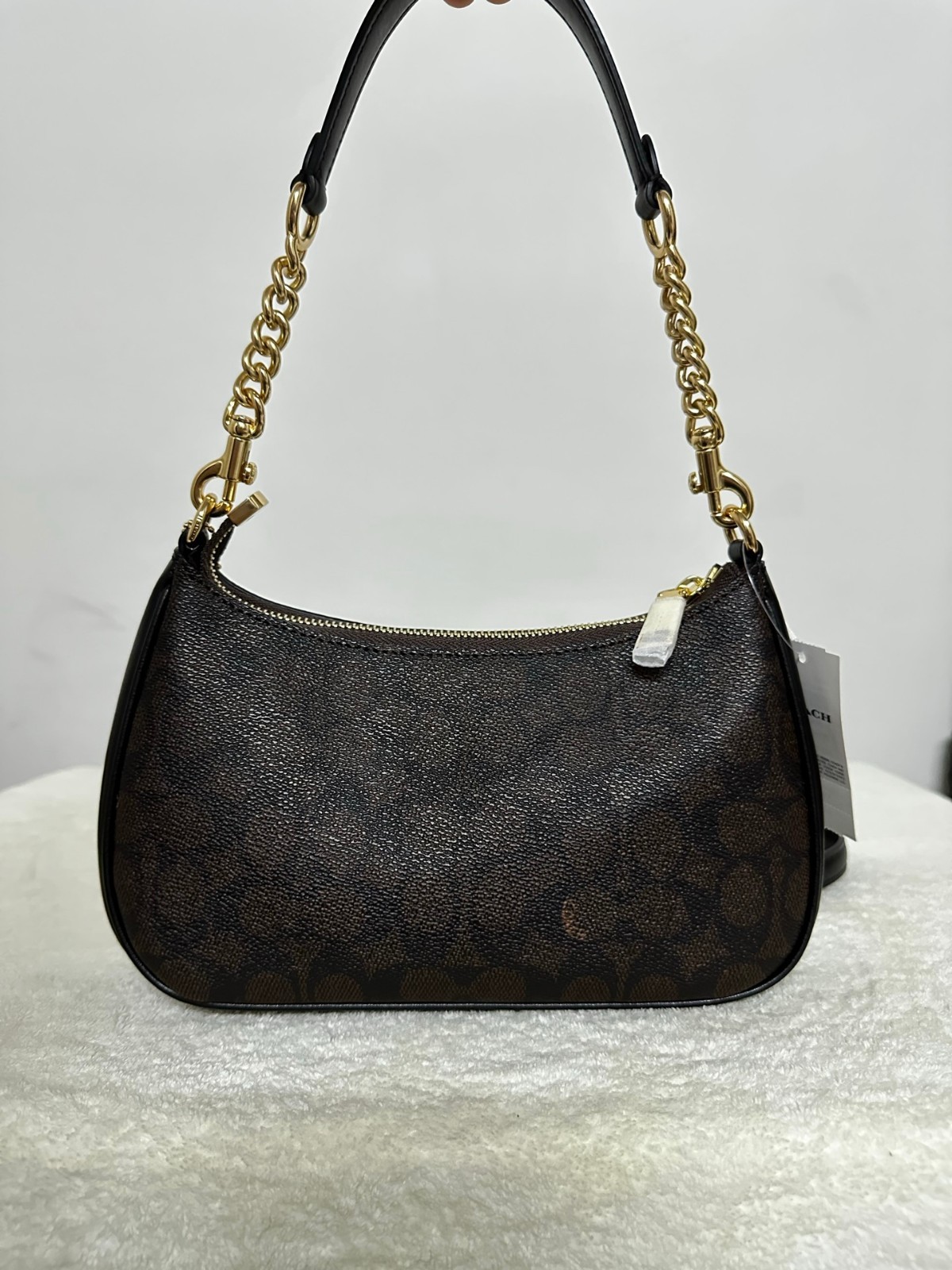 COACH CV933 Teri Shoulder Bag In Signature Canvas Maple Free shipping