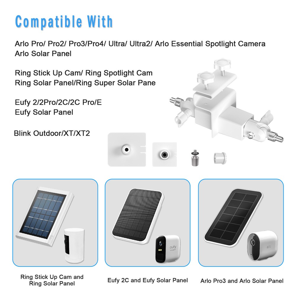 2 in 1 Gutter Mount for Ring Stick Up/Ring Spotlight Cam and Ring Solar Panel