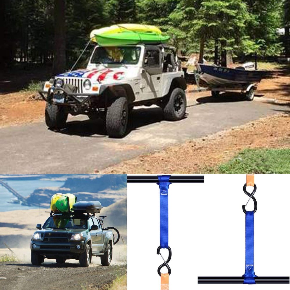 8 Pack Soft Loop Tie Down Straps 1800Lbs Load Capacity 4800Lbs Breaking Strength