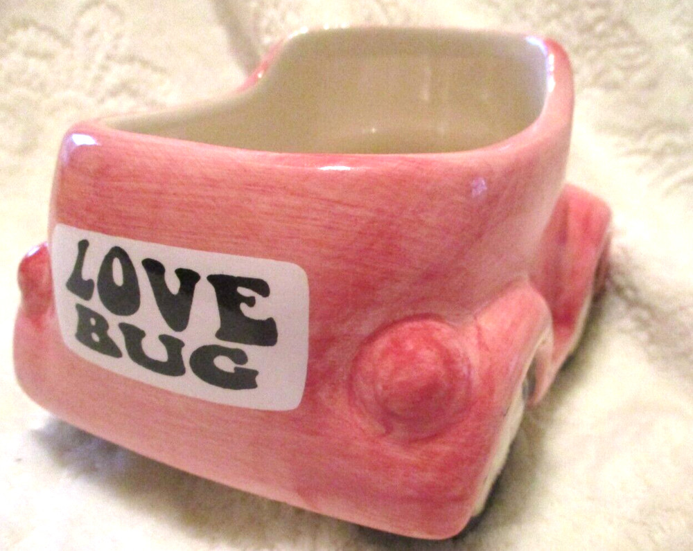 Ceramic~Love Bug Pink Vase/Small Planter~NEW~Never Used
