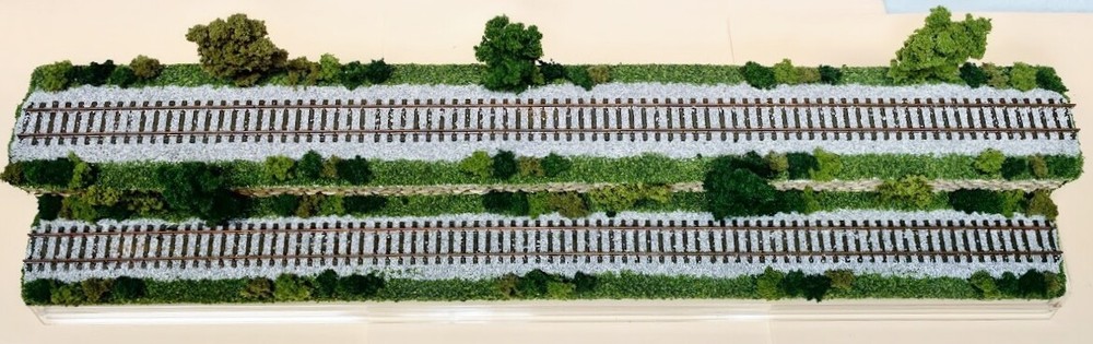 N SCALE 16" 2-LEVEL -SUMMER SCENE-DISPLAY CASE -FOR ANY N TRAINS